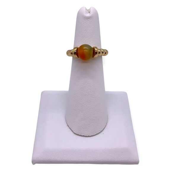 NWT Wool + Pepper Co. Gold & Crystal Beaded Ring - Picture 1 of 3